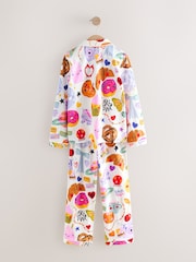 Ecru White Food Print Button Through Pyjamas (3-16yrs) - Image 2 of 4