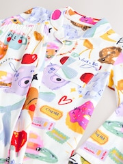 Ecru White Food Print Button Through Pyjamas (3-16yrs) - Image 4 of 4