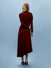 Vivere Purple Lisa Asymetric Long Sleeve Midi Dress - Image 4 of 6
