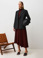 Vivere Purple Lisa Asymetric Long Sleeve Midi Dress - Image 5 of 6