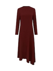 Vivere Purple Lisa Asymetric Long Sleeve Midi Dress - Image 6 of 6