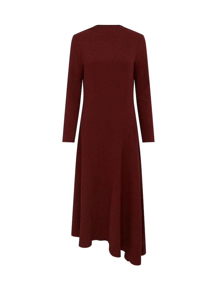 Vivere Purple Lisa Asymetric Long Sleeve Midi Dress - Image 6 of 6