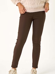 Roman Brown Fleece Lined Stretch Bengaline Trousers - Image 4 of 5