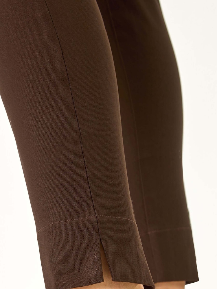 Roman Brown Fleece Lined Stretch Bengaline Trousers - Image 5 of 5