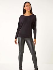Roman Pink Shimmer Glitter Banded Hem T-Shirt - Image 1 of 5