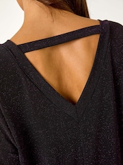 Roman Pink Shimmer Glitter Banded Hem T-Shirt - Image 5 of 5
