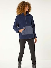 Roman Blue Half Zip Fleece Jacket - Image 1 of 5