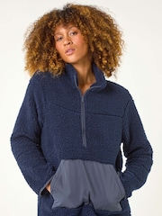 Roman Blue Half Zip Fleece Jacket - Image 3 of 5