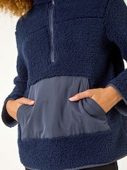 Roman Blue Half Zip Fleece Jacket - Image 5 of 5