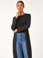 Roman Black Longline Snit Cardigan - Image 1 of 6