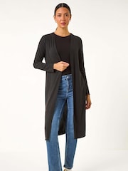 Roman Black Longline Snit Cardigan - Image 3 of 6