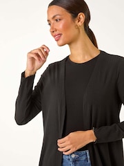 Roman Black Longline Snit Cardigan - Image 5 of 6