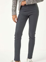 Roman Grey Fleece Lined Stretch Bengaline Trousers - Image 5 of 6