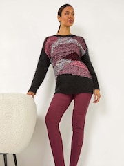 Roman Red Fleece Lined Stretch Bengaline Trousers - Image 1 of 6
