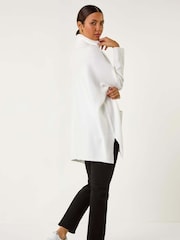 Roman white Sparkle Pocket Poncho Jumper - Image 3 of 5