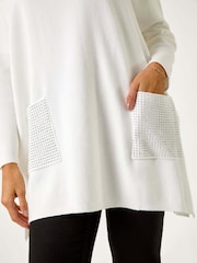 Roman white Sparkle Pocket Poncho Jumper - Image 5 of 5