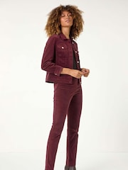 Roman Red Corduroy Pocket Detail Stretch Jacket - Image 1 of 5