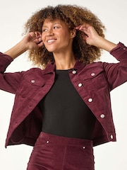 Roman Red Corduroy Pocket Detail Stretch Jacket - Image 4 of 5