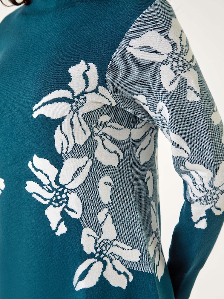 Grün - Roman Jacquard-Strickkleid mit Floralprint - Bild 2 von 5 Grün - Roman Jacquard-Strickkleid mit Floralprint - Bild 2 von 5