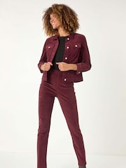 Roman Red Corduroy Straight Stretch Jeans Trousers - Image 2 of 5