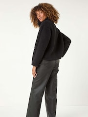 Roman Black Funnel Neck Fleece Jacket - Image 3 of 5
