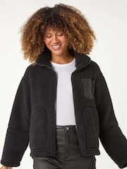 Roman Black Funnel Neck Fleece Jacket - Image 4 of 5