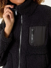 Roman Black Funnel Neck Fleece Jacket - Image 5 of 5
