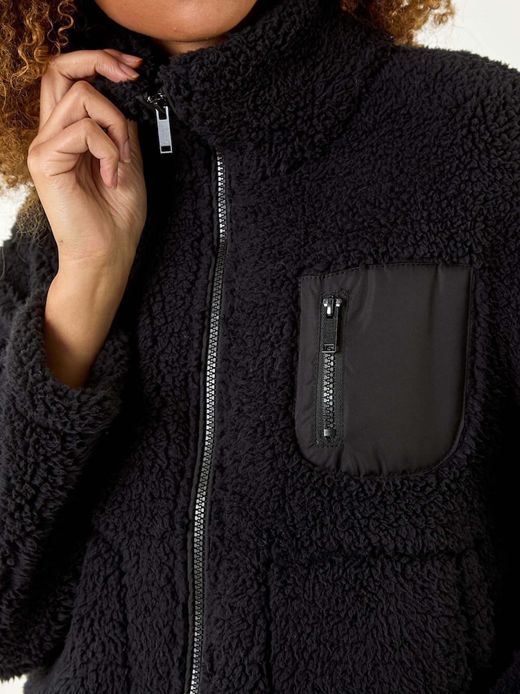 Roman Black Funnel Neck Fleece Jacket - Image 5 of 5