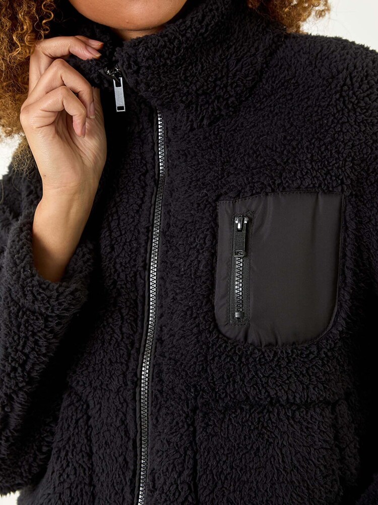 Negro - Roman Funnel Neck Fleece Jacket - Imagen 5 de 5 Negro - Roman Funnel Neck Fleece Jacket - Imagen 5 de 5