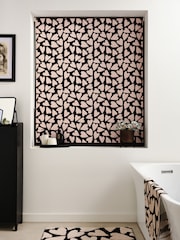 Black/White Ready Made Blackout Bathroom Roller Heart Print Blinds - Image 3 of 8