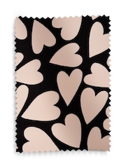 Black/White Ready Made Blackout Bathroom Roller Heart Print Blinds - Image 8 of 8