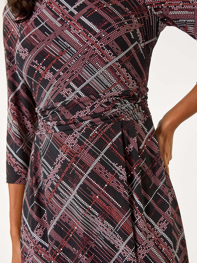 Roman Red Abstract Linear Tea Dress - Image 5 of 5