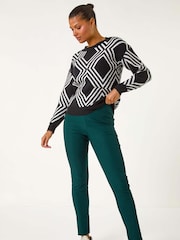 Roman Blue Fleece Lined Stretch Bengaline Trousers - Image 3 of 6