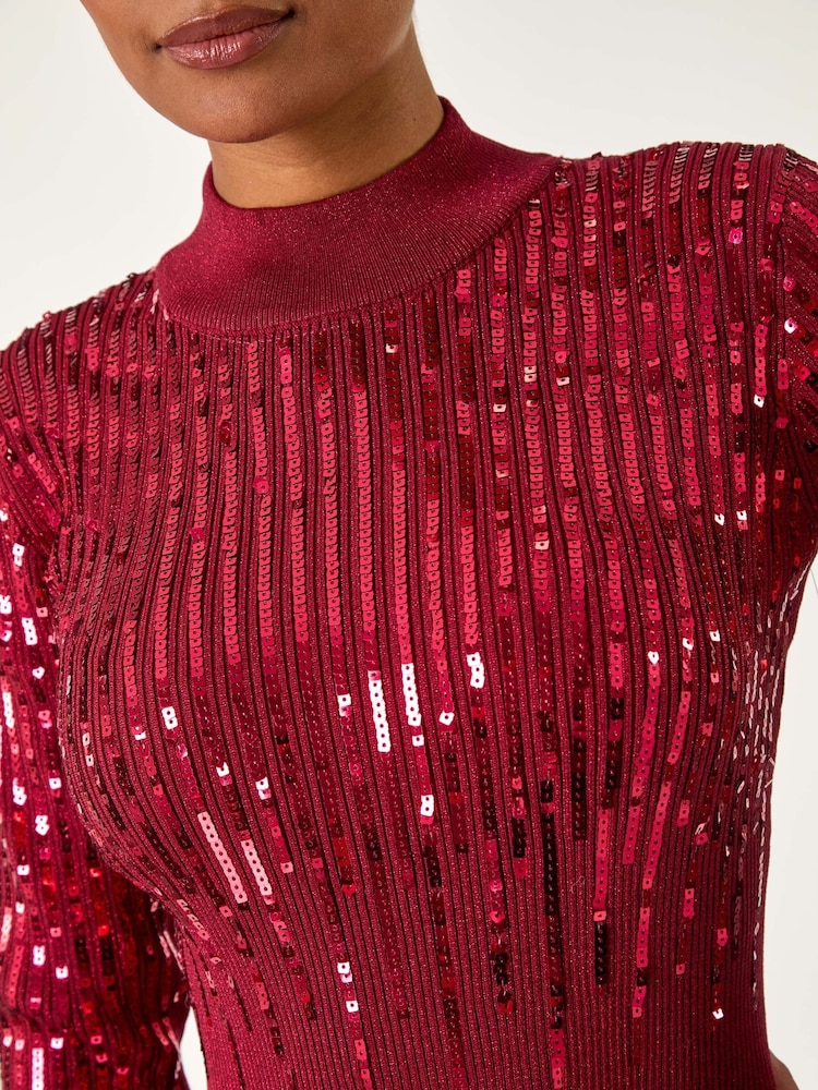 Rojo - Vestido de punto con cuello alto adornado de Roman - Imagen 5 de 5 Rojo - Vestido de punto con cuello alto adornado de Roman - Imagen 5 de 5