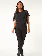 Roman Burnout Print Bubble Hem Top - Imagen 2 de 5