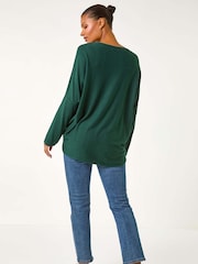 Roman Green Dragonfly Knitted Stretch Top - Image 3 of 5