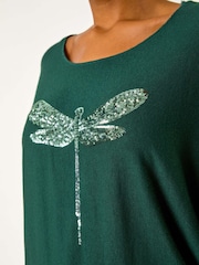 Roman Green Dragonfly Knitted Stretch Top - Image 5 of 5