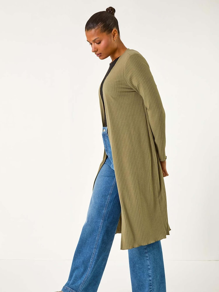 Roman Green Longline Snit Cardigan - Image 1 of 5