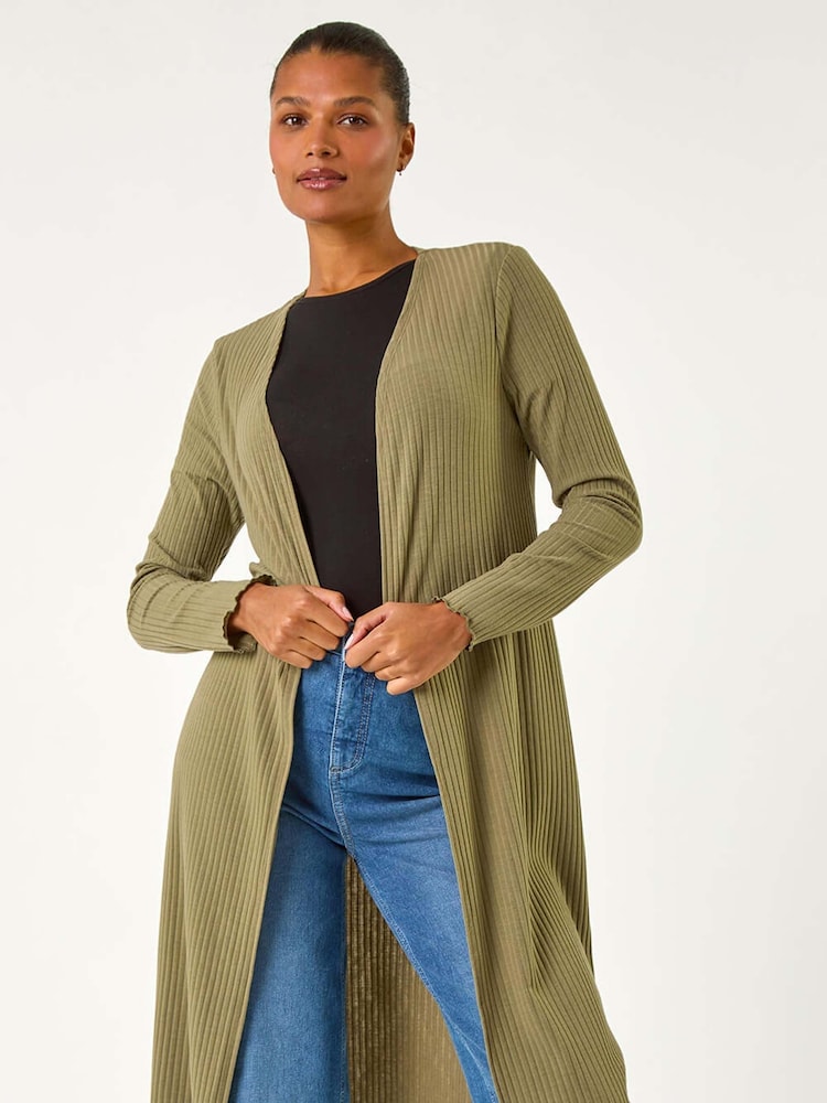 Roman Green Longline Snit Cardigan - Image 2 of 5