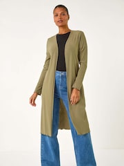 Roman Green Longline Snit Cardigan - Image 4 of 5