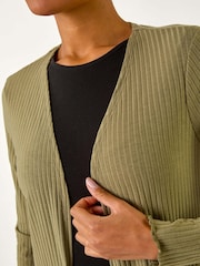 Roman Green Longline Snit Cardigan - Image 5 of 5