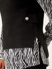 Roman Black 2 In 1 Animal Print Knit Jumper - Image 5 of 5