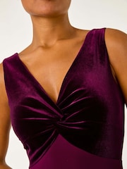 Roman Purple Velvet Bodice Stretch Maxi Dress - Image 5 of 5