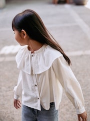 White Ruffle Collar Blouse (3-16yrs) - Image 2 of 7