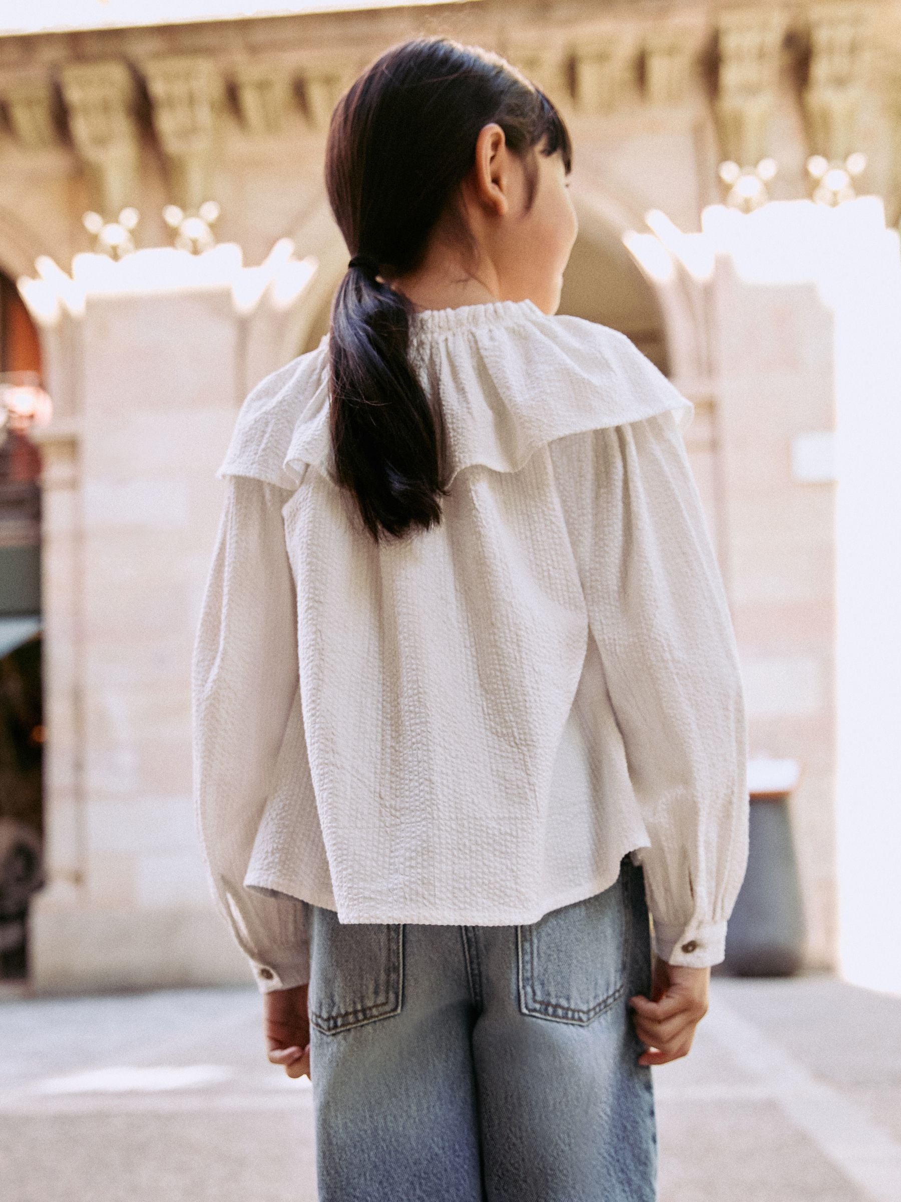 Buy White Ruffle Collar Blouse (3-16yrs) from Next USA