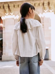 White Ruffle Collar Blouse (3-16yrs) - Image 3 of 7