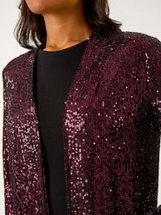 Roman Pink Longline Sequin Stretch Jacket - Image 6 of 6