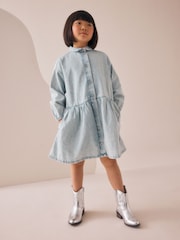 Lavado pálido - Denim Diamante Shirt Dress (3-16yrs) - Imagen 1 de 4