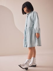 Lavado pálido - Denim Diamante Shirt Dress (3-16yrs) - Imagen 2 de 4