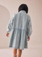 Lavado pálido - Denim Diamante Shirt Dress (3-16yrs) - Imagen 3 de 4
